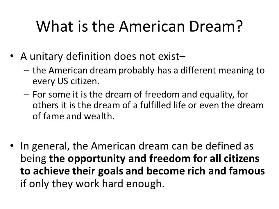 What Does the American Dream Mean to You?